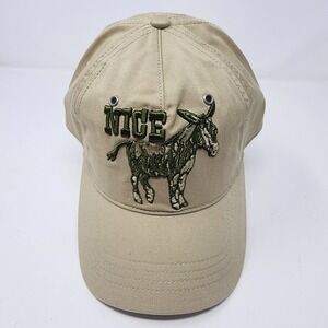HYP Nice Donkey Baseball Cap OSFM Novelty Graphic Cotton Twill Tan Khaki Hat